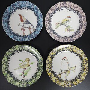 Anthropologie -  "Birdwatcher" Salad/Dessert 8" Plates Discontinued